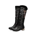thumbnail image 4 of EGNMCR Bottes Hauteur Genou Bottes pour Femmes Grande Taille avec Bout Rond Imprimé en Relief Cuissardes, 4 of 7