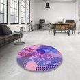 thumbnail image 4 of Ahgly Tapis d'Intérieur Lavable en Machine Carré Transitionnel Violet Orchidée Foncé, 8 Pieds Carré, 4 of 7
