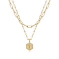 thumbnail image 1 of Colliers à Initiale Superposés pour Femmes, Collier Chaîne Trombone Simple Mignon Pendentif Lettre Hexagone Collier Ras-du-Cou à Initiale Colliers Superposés Dorés pour Femmes, TGold, 1 of 5