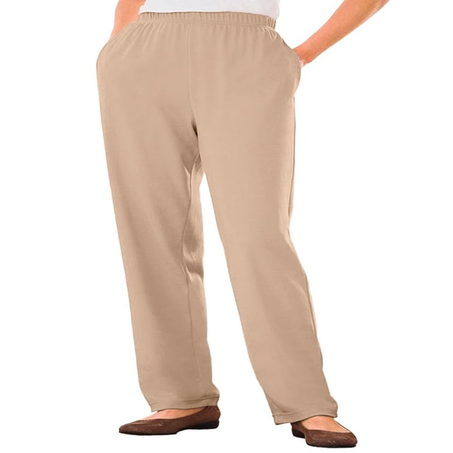 CHOK Plus Size 7-Day Knit Straight Leg Pant Stretch Elastic Waist Petite & Tall - 3X Navy