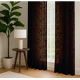 thumbnail image 4 of Vargottam 84 Inch Rod Pocket/Back Tab Cotton Curtains for Windows and Doors- Light Filtering Cotton- Light Filtering Drapes For Doors- Set of 2 Panels, 52"x84"- Hand Drawn Floral Design (Brown), 4 of 8