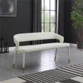 thumbnail image 3 of Meridian Furniture Destiny Banc en Cuir Végane Blanc, 3 of 15