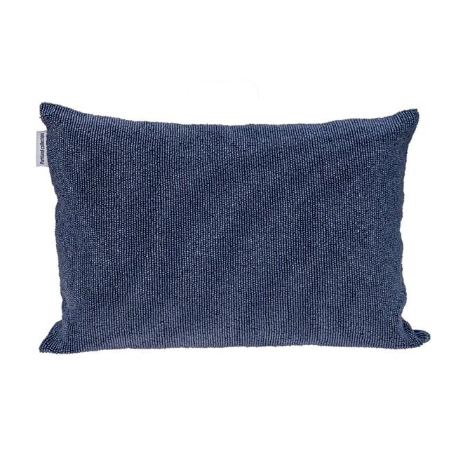 HomeRoots 402722 Shimmering Blue Beaded Luxury Throw Pillow