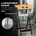 thumbnail image 4 of HOMCOM Workbench Wood Cutting Sawhorse With Movable Pegs, 4 of 10