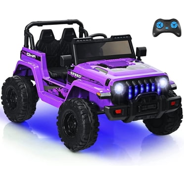 OLAKIDS Kids Ride on Car Truck with 2.4G Remote Control, 12V Battery Powered Electric Cars for Kids w/3 Speeds, Battery Display, LED Lights, Safety Belt, Music & Horn, Bluetooth/FM/USB