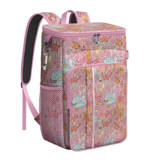 Palm Inspired Insulated Backpack Cooler - 20L, Multiple Pockets for Organized Storage, Lightweight