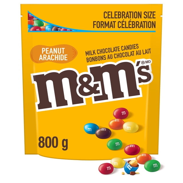M&M'S, Peanut Milk Chocolate Candies, Pantry Size Share Bag, 800g