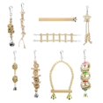 thumbnail image 2 of lionlar 9Pcs/Set Natural Wood Bird Parrot Swing Chewing Toys Standing Hammock for Macaws, 2 of 8