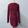 thumbnail image 4 of XZNGL Robe à Manches Longues Femme Automne et Hiver Femme Décontractée Unie à Manches Longues Ample Col Rond Chandail Duveteux Robe Chandail Robe à Manches Longues pour Femmes Longue Robe Chandail pour Femmes, 4 of 5