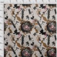 thumbnail image 4 of oneOone Viscose Chiffon Brown Fabric Abstract Texture Fabric For Sewing Printed Craft Fabric By The Yard 42 Inch Wide, 4 of 4