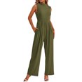 thumbnail image 1 of YTDSCS Womens Sleeveless Jumpsuits Summer One Piece Wide-Leg Pants Women's Solid Color Rompers with Pocket S-2XL, 1 of 6