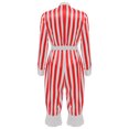 thumbnail image 4 of vastwit Combinaison Rayée Clown Cirque Méchant pour Femmes Manches Longues Shorts Combinaisons Costumes Halloween Blanc Rouge G, 4 of 5