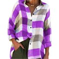 thumbnail image 1 of Innerwin Blouse Col à Revers Chemises pour Femmes Plage Boutonnée Hauts Décontractés Violet m, 1 of 9