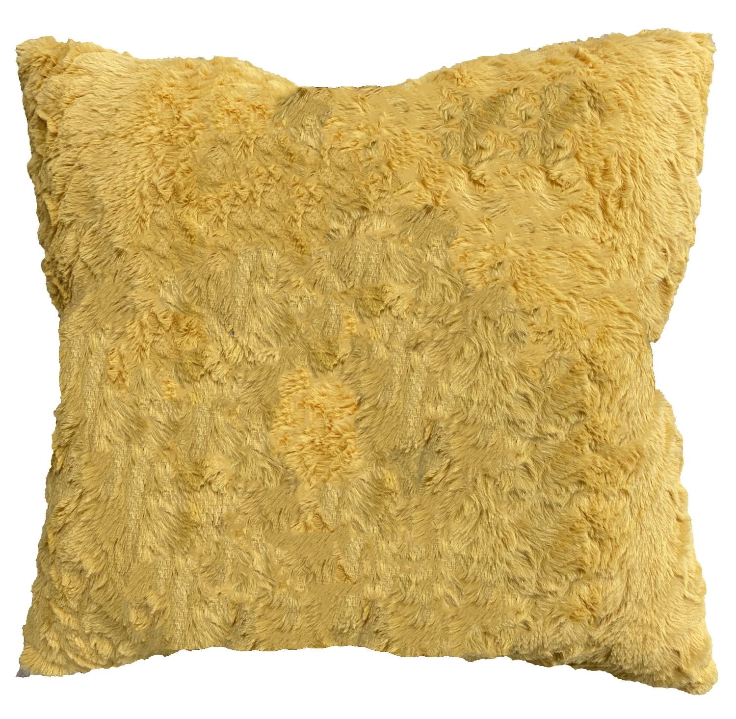 Lot de 2 coussins déco en fausse fourrure Hometrends – Jaune éclatant