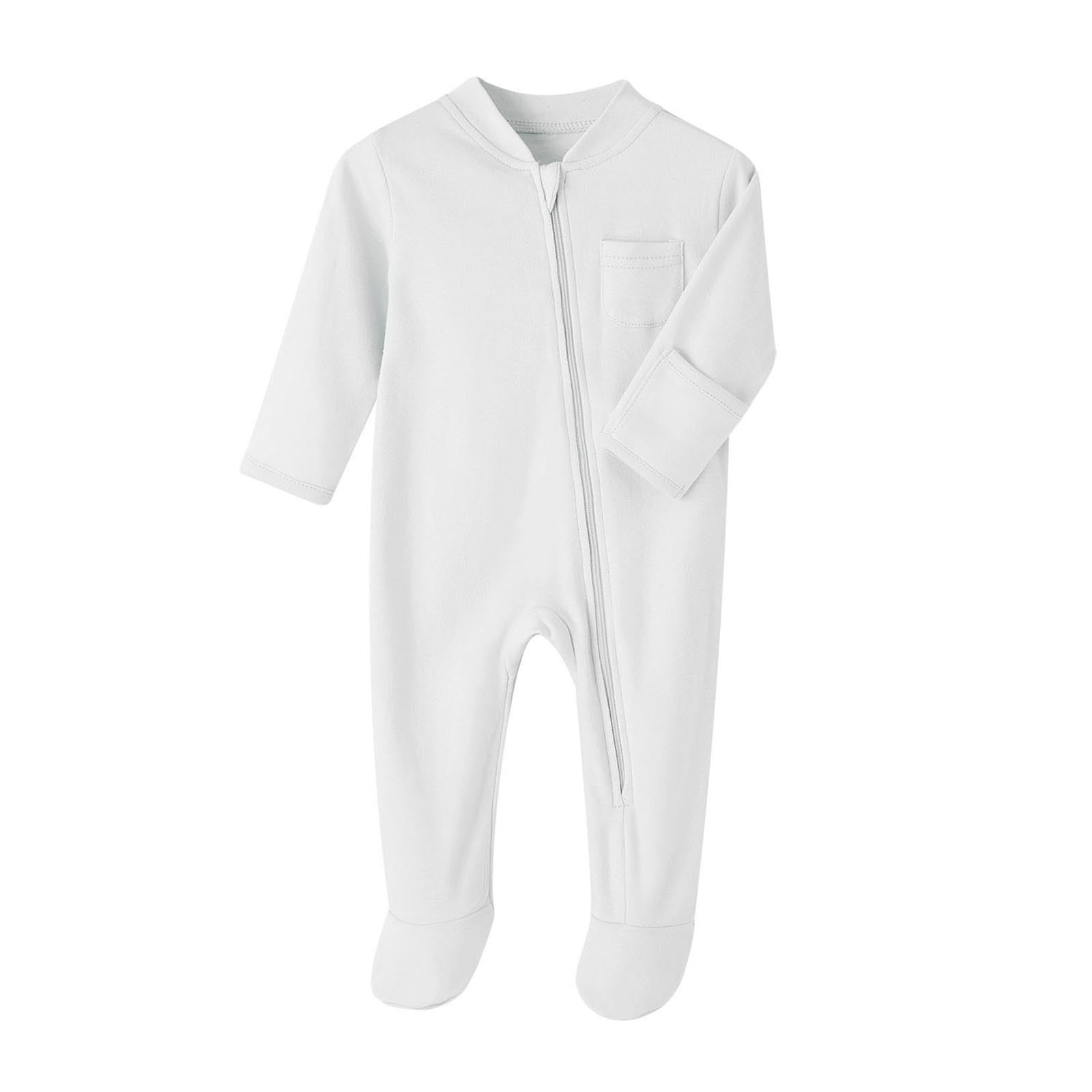 Baby Footie Pajamas with Mittens Newborn Soft Zip Sleeper