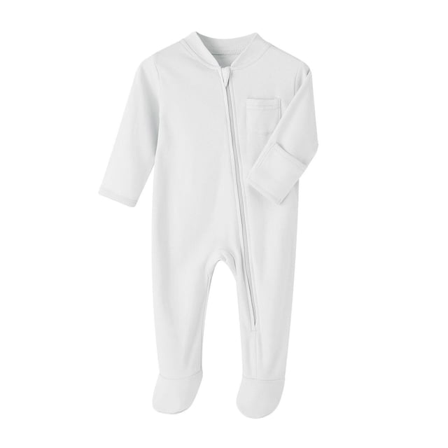 Baby Footie Pajamas with Mittens Newborn Soft Zip Sleeper