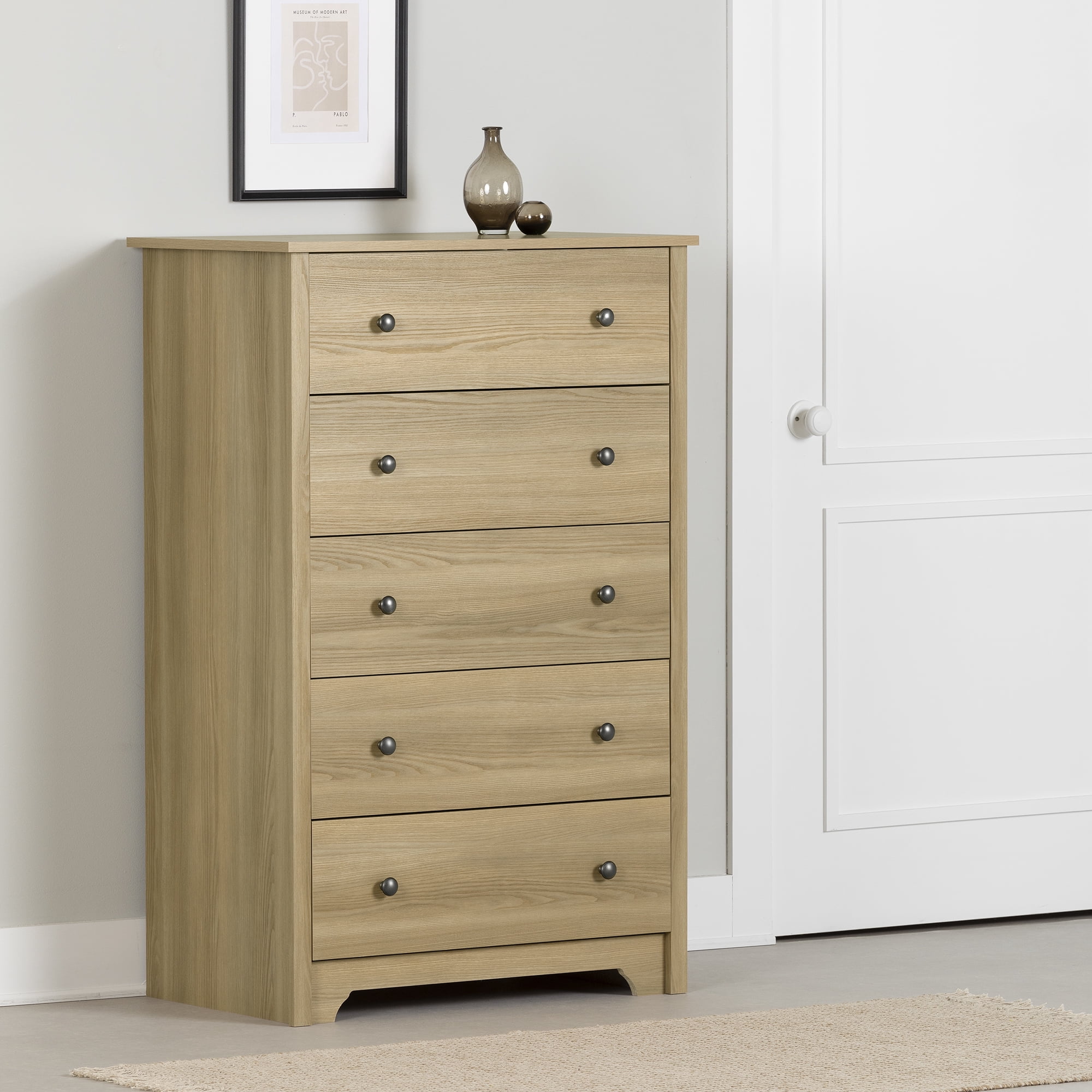 South Shore Vito 5-Drawer Chest Dresser for Adult, in Natural Ash