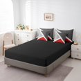 thumbnail image 4 of YST Patchwork Geometric 7-Piece Comforter Set, King Size, Rustic Farmhouse Decor, Red Dark Gray Light Grey, Geometry Triangle Bedding Set, 4 of 5