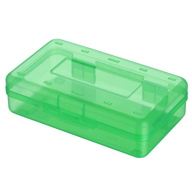 Kids Pencil Box, Professional Art Student Plastic Pencil Box Case, School Classroom Portable Clear Pencil Case, Painting Tool Storage Container for Pencils, Markers, Sticky Notes