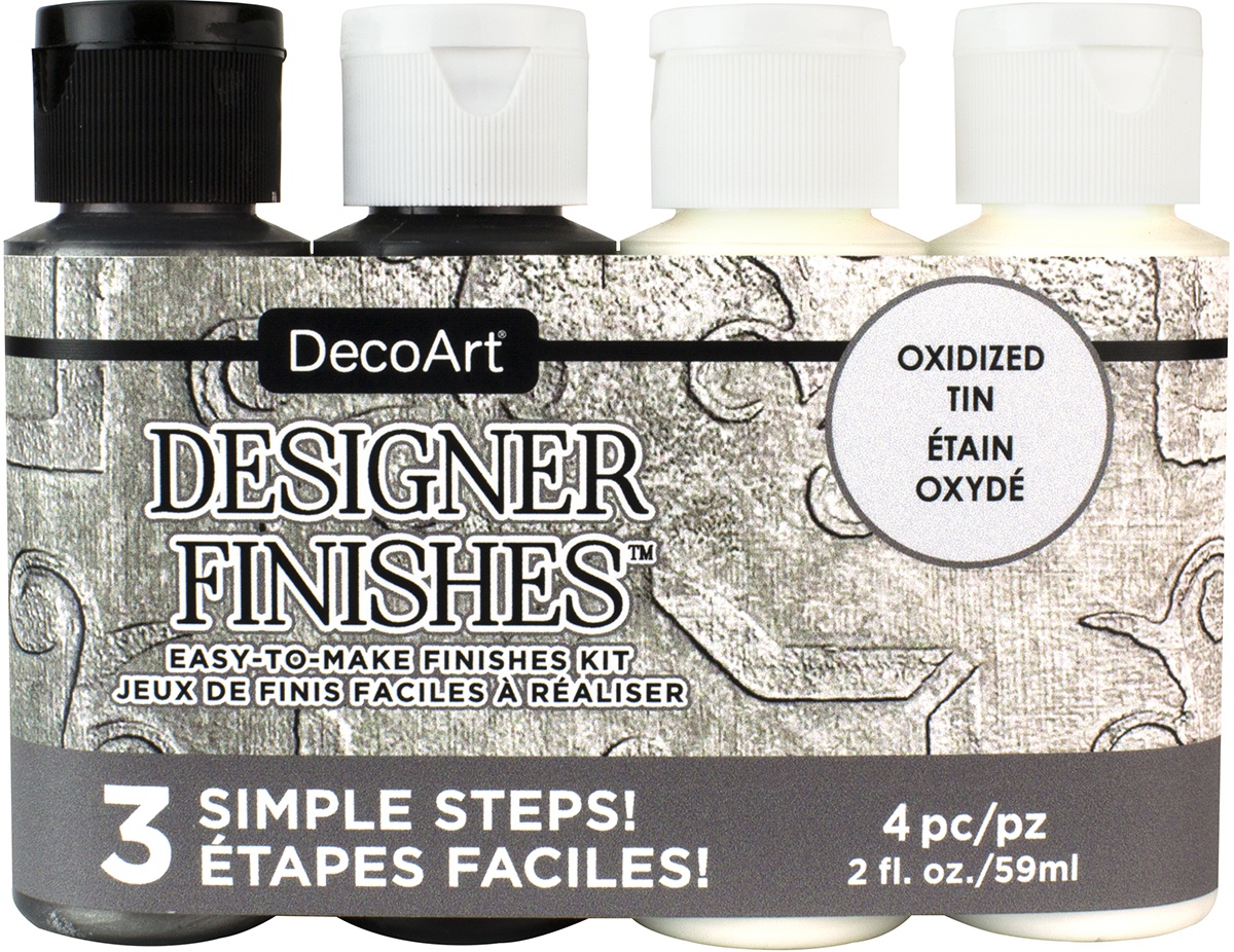 DecoArt Designer Finishes Paint Pack 4/Pkg-Oxidized Tin -DASK572