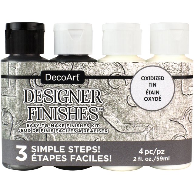 DecoArt Designer Finishes Paint Pack 4/Pkg-Oxidized Tin -DASK572