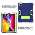 thumbnail image 3 of Mignova for iPad Pro 11 2020 Case,Hybrid Heavy Duty Three Layer Full-Body Shockproof Armor Defender Rugged Protective Case Cover with Stand for Apple iPad Pro 11 Inch Case 2020/2018(Navy/Green), 3 of 7