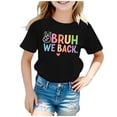 thumbnail image 1 of PMVFHDE Hauts Fille Hauts Filles T-Shirts Graphiques pour Fille Hauts Filles T-Shirts Enfants Rentrée des Classes Graphique Manches Courtes Col Rond T-Shirt Lumineux et Confortable pour Garçons et Filles Noir, 3-4 Ans, 1 of 4