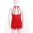 thumbnail image 4 of Ocealan Robe de Danse Latin Jazz pour Filles Enfants Costume de Danse Tango Rumba Samba Scintillant Justaucorps à Franges Rouge 12, 4 of 7