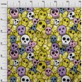 thumbnail image 2 of oneOone Rayon Yellow Fabric Skull Sewing Material Print Fabric By The Yard 56 Inch Wide, 2 of 5