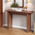 thumbnail image 3 of Wirrytor 43-Inch Square Walnut Console Table for Entryway, Farmhouse Wooden Sofa Tables for Living Room, Behind The Couch Table for Living Room, Entryway Table for Entrance, Plank Entry Table, 3 of 9