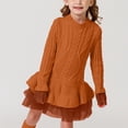 thumbnail image 2 of Zanarzt Robe Tutu pour Bébé Fille Printemps et Automne Robe de Fête à Manches Longues pour Filles Robe en Maille à Motif Brun, 18-24 Mois, 2 of 6