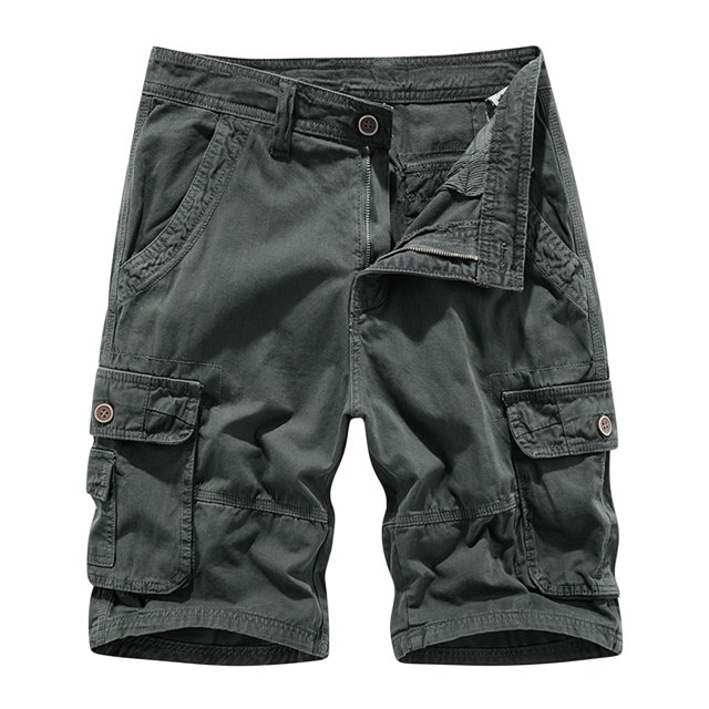 Diufon Men's Hiking Cargo Shorts Spring Summer Casual Loose Button Drawstring Waisted Outdoor Sport Shorts with Pockets