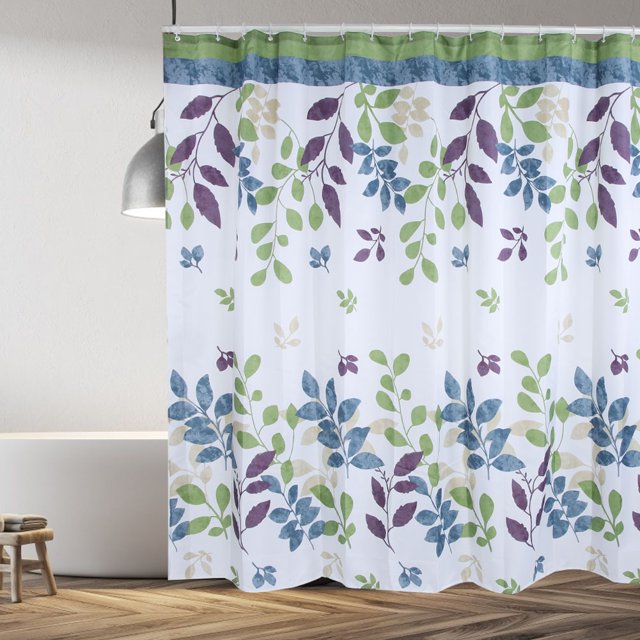 Shower Curtain,Leaves Pattern Shower Bath Bathroom Curtain Hanging Hooks Waterproof Shower Curtain Unbeatable Value