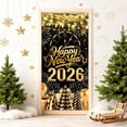 thumbnail image 4 of Qiulaii 3 Pcs Décorations de Rideau de Porte de Noël, Housse de Fond de Scène des Fêtes Imperméable, Décor Festif Réutilisable pour la Maison et la Vitrine 35*71 Po, 4 of 6