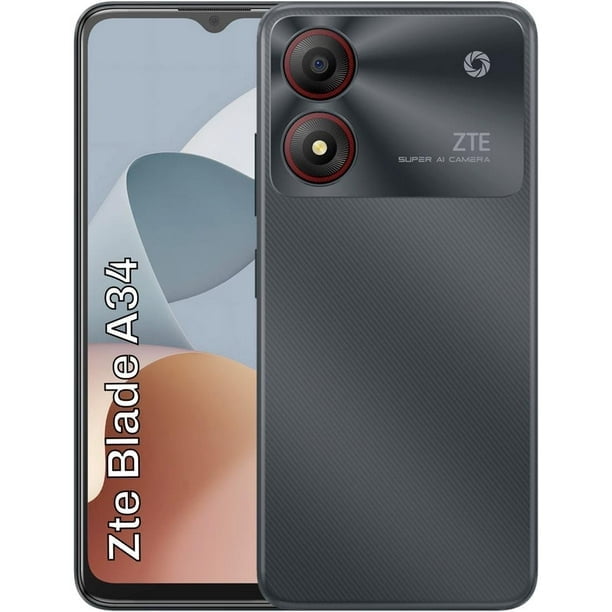 ZTE Blade A34 / 64 Go 6GB (2+4 Go) RAM Écran HD+ 6.6 Pouces Cellulaire Débloqué (Double SIM) - Boîte Ouverte