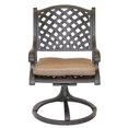 thumbnail image 1 of Nassau Outdoor Patio 4 Swivel Rocker Dining Chairs Dark Bronze Cast Aluminum, Walnut Cushions, 1 of 4