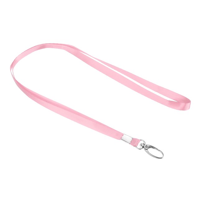 Unique Bargains Polyester Flat Strap Neck Lanyards with Clip Swivel Hook Pink 20 Pack