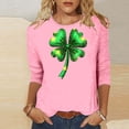 thumbnail image 1 of Elvqul T-Shirts pour Femmes à Manches 3/4 T-Shirts Mode T-Shirts Graphiques Col Rond Vacances Saint-Patrick Hauts Grande Taille pour Femmes Mignon, 1 of 5