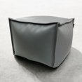 thumbnail image 2 of hometrends Faux Leather Grey Pouf, 2 of 3