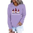 thumbnail image 1 of Penkiiy Hoodies pour Femmes Mode Décontractée Blouse à Manches Imprimées Pull à Capuche Violet Y2K Vêtements, 1 of 6