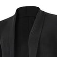 thumbnail image 3 of Men Cardigan Sweaters Solid Color Shawl Collar Long Sleeve Knitted Fall Casual Long Cardigan, 3 of 5