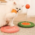 thumbnail image 4 of Cat Scratcher Toy, Interactive Sisal Cat Scratching Board With Teaser Stick, Suitable For Kittens And Adult Cats Bite Resistance Cat Scratcher Toy With Sisal Ball, Interactive Claw, 4 of 8