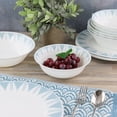 thumbnail image 2 of Ultra By Gibson Piper Point 12 Piece Double Bowl Dinnerware Set, Teal, Opal Glass, 2 of 2