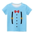 thumbnail image 4 of Penkiiy T-Shirts Garçons Filles Imprimés 3D Graphiques Col Rond Manches Courtes pour Enfants 11 Ans Bleu, 4 of 5