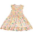thumbnail image 2 of LOVZFMLL Robe Princesse d'Été pour Filles, Couleur Unie, Manches Courtes, Col Rond, en Maille, pour Enfants, 2 of 3