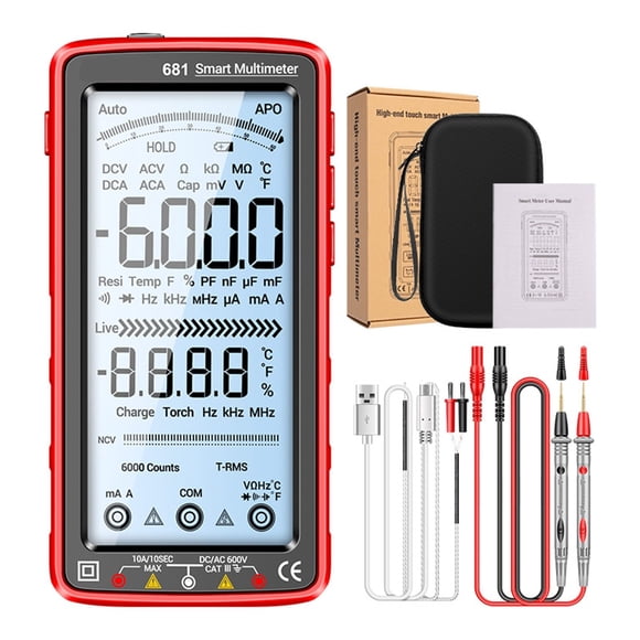 For ANENG 681 Digital Multimeter Professional Rechargeable AC/DC Voltage Non-Contact Voltage Tester LCD Screen Current Tester