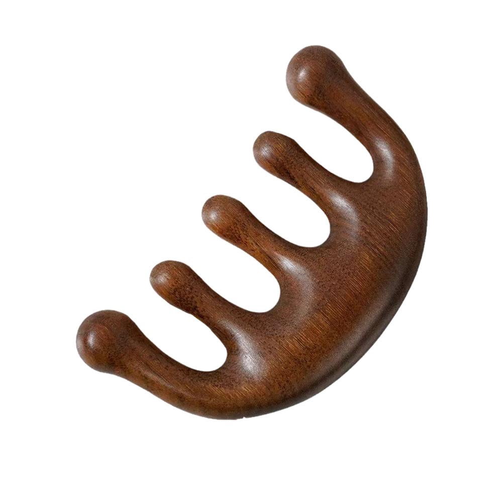 Sandalwood Massage Comb Head Meridian Massage Comb Scalp Scraping Dredging Comb. P5E0