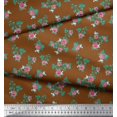 thumbnail image 3 of Soimoi Georgette Viscose Tissu Feuilles & Rose Imprimé Floral 1 Yard 42 Inch Wide, 3 of 3