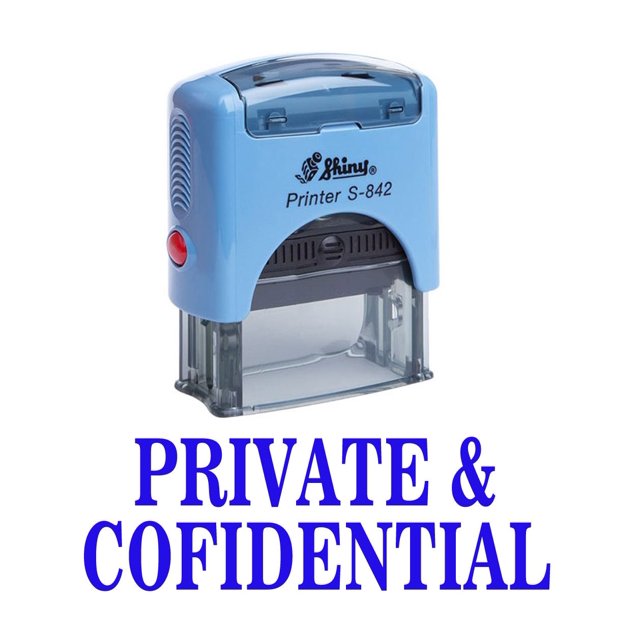 PRIVATE & CONFIDENTIAL Self Inking Rubber Stamp Custom Shiny Office Stationary Stamp