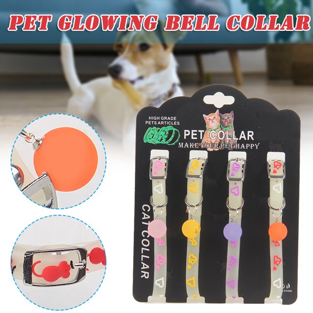 CAROOTU Adjustable Glowing Pet Collars Luminous Rubber Neck Ring Cat Dog Accessories
